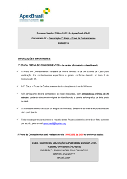 Processo Seletivo Público 01/2015 – Apex-Brasil ASI