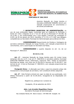 Portaria Nº 266/2015 - Portal da Prefeitura Municipal de Eunápolis