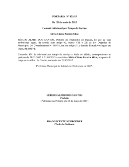 PORTARIA Nº 821/15 De 28 de maio de 2015 Concede Adicional