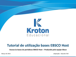 Tutorial de utilização bases EBSCO Host