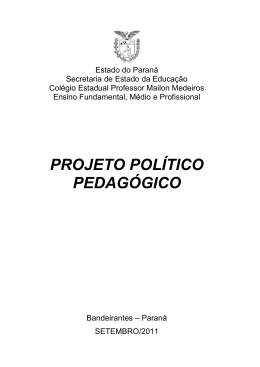 projeto político pedagógico - CE PROF MAILON MEDEIROS Ensino