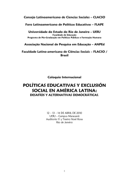 políticas educativas y exclusión social en américa latina - GT 11