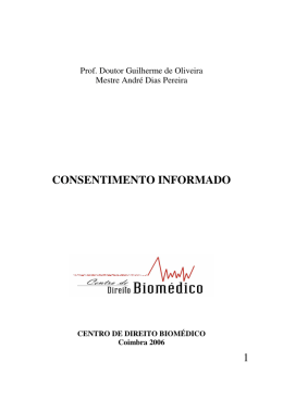 1 CONSENTIMENTO INFORMADO - Centro de Direito Biomédico