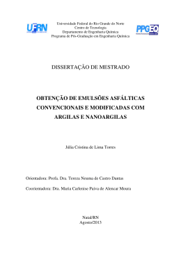dissertação de mestrado obtenção de emulsões asfálticas