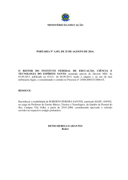 portaria nº 1693 - 2014 - reconhece estabilidade (estágio probatório)