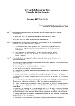 Resolução 04/89 - Universidade Federal da Bahia