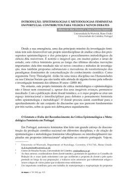 Introdução, Epistemologias e Metodologias Feministas em Portugal