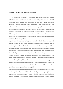 REFORMA DO SERVIÇO DIPLOMÁTICO (1895) A
