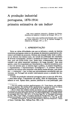 A produção industrial portuguesa, 1870-1914