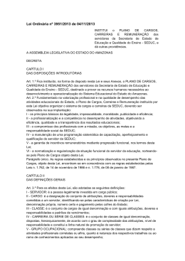 Lei Ordinária nº3951-2013 (PLANO DE CARGOS