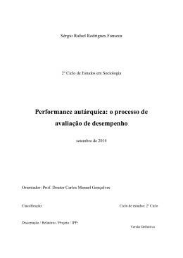 Performance autárquica: o processo de avaliação de desempenho