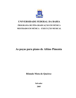 As peças para piano de Altino Pimenta - RI UFBA