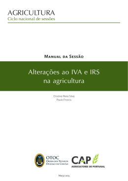 Alterações ao IVA e IRS na agricultura - CAP
