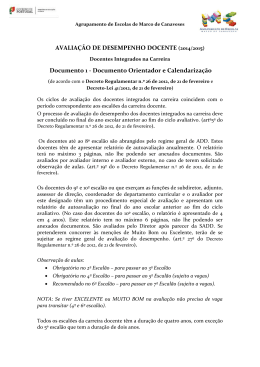 AVALIAÇÃO DE DESEMPENHO DOCENTE (2014/2015