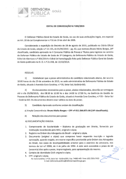 Edital de Convocação nº 003/2015 - Defensoria Pública do Estado