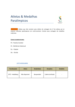 Atletas & Medalhas Paralímpicos - Comité Paralímpico de Portugal