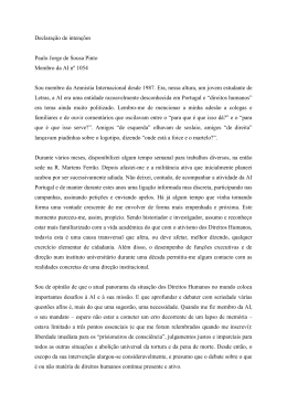 Declaração de intenções Paulo Jorge de Sousa Pinto Membro da AI