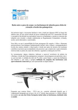 Ratio entre o peso do corpo e as barbatanas de tubarão - CCR-S