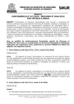errata concorrência nº 017/2010 - Prefeitura Municipal de Araucária