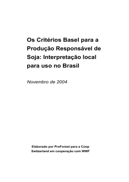 Os Critérios Basel para a Produção Responsável de Soja