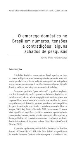O emprego doméstico no Brasil em números... - RELET 31