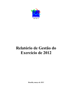 Relatório de Gestão do Exercício de 2012