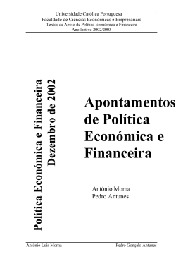 Apontamentos de Política Económica e Financeira