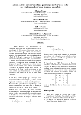 P-G Ensaio analítico e numérico sobre a quantização de Bohr e das