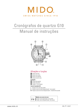 Cronógrafos de quartzo G10 Manual de instruções