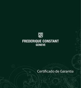 Certificado de Garantia - Frederique Constant Geneve