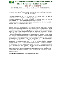 BIOMETRIA DE Caryocar villosum (Aubl.) Pers. NO OESTE DO