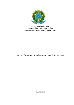 Relatório de Gestão UNIPAMPA 2014 - Pró