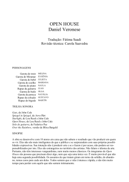 Open House, de Daniel Veronese – ler para 25/01, quarta