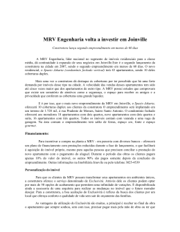 MRV Engenharia volta a investir em Joinville