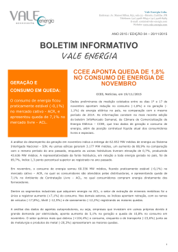 Boletim Informativo VALE ENERGIA 2015-11-20