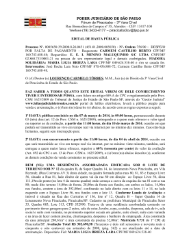 PODER JUDICIÁRIO DE SÃO PAULO Fórum de Piracicaba – 3º