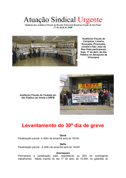 Atuação Sindical Urgente - Delegacia Sindical de São Paulo