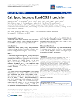 Gait Speed improves EuroSCORE II prediction