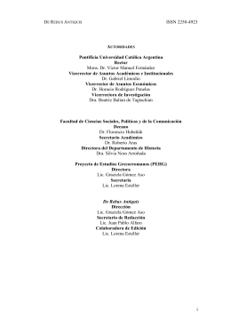 ISSN 2250-4923 i Pontificia Universidad Católica Argentina Rector