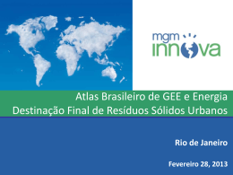 Atlas Brasileiro de GEE e Energia Destinação Final de