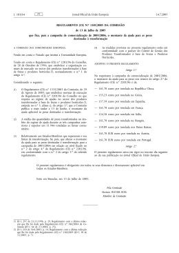 REGULAMENTO (CE) N.o 1101/2005 DA COMISSÃO de