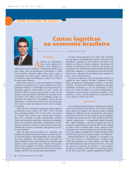 Custos Logisticos na Economia Brasileira