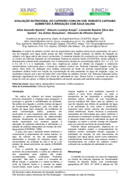 avaliação nutricional do cafeeiro conilon var. robusta