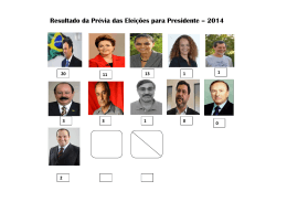 Resultado da Prévia das Eleições para Presidente – 2014
