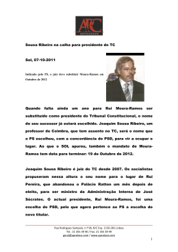 07-10-11- sol- justiça- Sousa Ribeiro na calha para presidente do TC