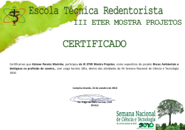 Certificamos que Alciene Pereira Marinho, participou da III ETER
