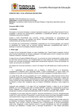 Parecer CME Nº 01 de 2004 - Secretaria de Educação de Sorocaba