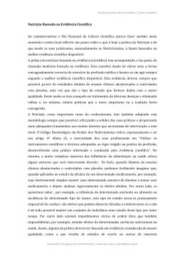 Artigo de opinião - Associação Portuguesa dos Nutricionistas