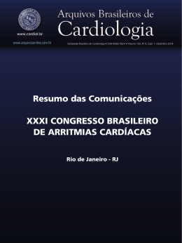 Resumo das Comunicações XXXI CONGRESSO BRASILEIRO DE