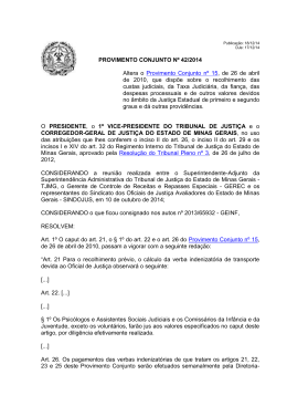 Provimento-Conjunto nº 42/2014 - Tribunal de Justiça de Minas Gerais